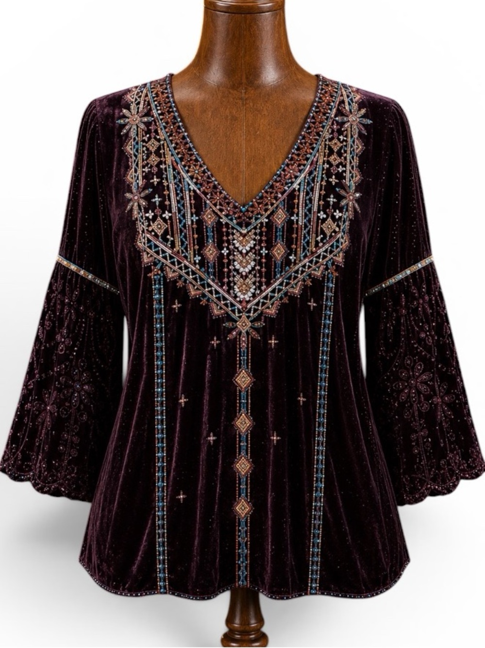 Johnny Was Chiri swing velvet top NWT RARE COLOR